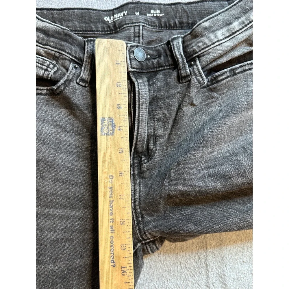 Old‎ Navy Slim Fit Jeans Boys 14 Gray Wash Denim 360 Stretch Built-In Tough